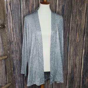 NWT Susan graver cardigan silver size large
